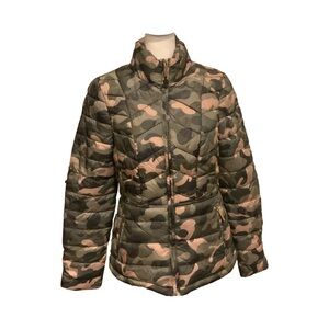 Ci Sono Women's Green Camouflage Puffer Jacket S